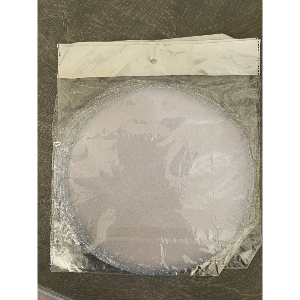 24‎ TULLE WRAPPERS White Organza W/ Silver Edge CIRCLES 9